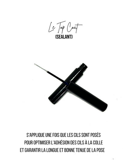 Le Top Coat qui garanti la bonne adhésion de la colle aux extensions de cils 